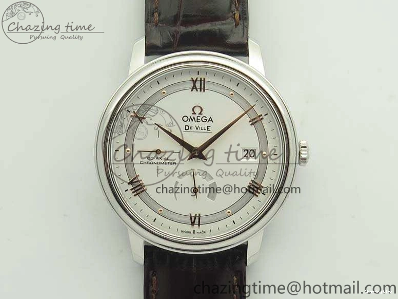 0107 De Ville Prestige Real Power Reserve SS TW 1:1 Best Edition White Dial RG Markers On Leather Strap A Thermal 8089